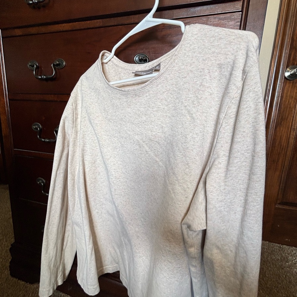 croft & barrow Neutral Beige Short Sleeve Tee - 3X